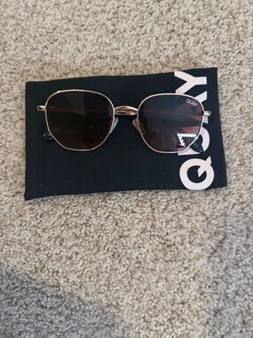 Quay Australia Rose Gold Frame Sunglasses with Brown Lenses